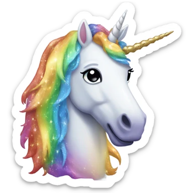 Rainbow sparkly unicorn sticker