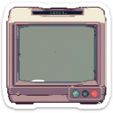 CRT screen cracked with a blinking “404” sticker