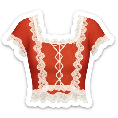 Red lace top  sticker