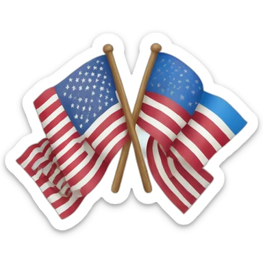 Ukrainian and USA flags sticker