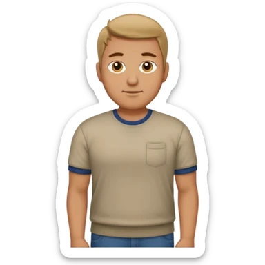 tall, stocky man wearing casual clothing sticker