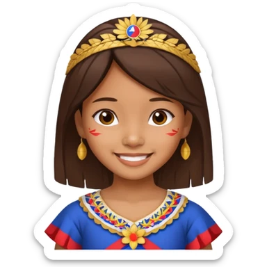 Girl wearing the Philippines national costume sticker