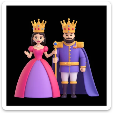 disney king and queen posing sticker