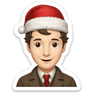  sherlock holmes with a xmas hat sticker