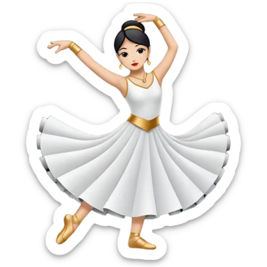 East (E): "dancer_east: Create a minimal flat-vector dancer icon facing east. Pose rotated to face east to imply movement to the right. Black stroke 2px on transparent background, square canvas 1:1, SVG vector style, no text or facial features." sticker