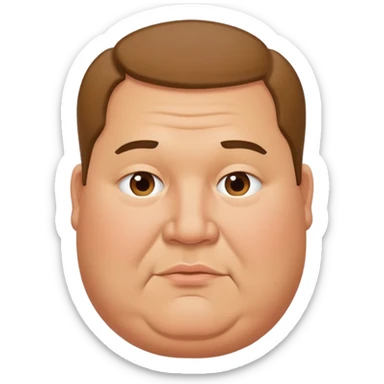 tanned short fat guy with double chin sticker