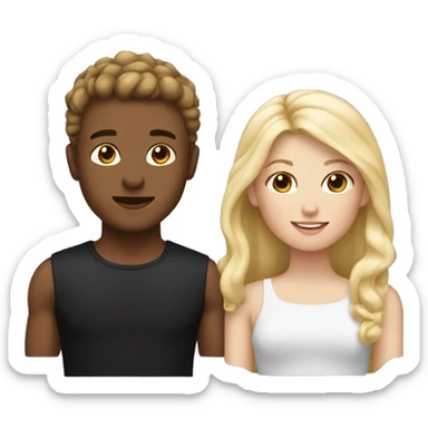 Two best friends one with brown hair an one with blonde hair and both have black tops sticker