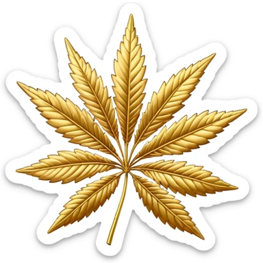 Golden cannabis sticker
