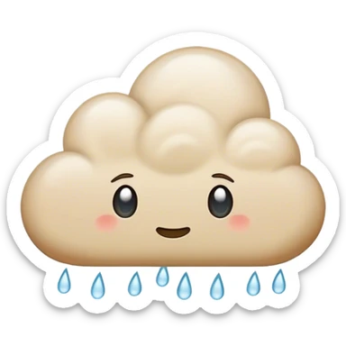 Beige rainy cloud sticker