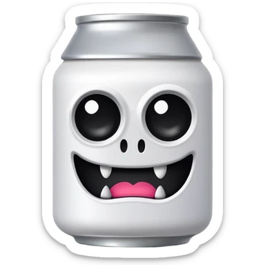 Crea un emoji de una lata de monster blanca de la bebida energética de la bebida sticker
