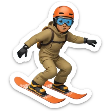 man snowboarding in mountains sticker