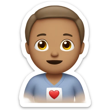 Pregnant man with a heart  sticker