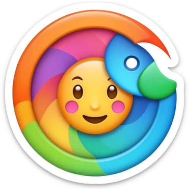 create an page icon and title icon for my chatbot must be unique and colorful sticker