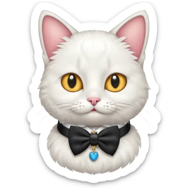 Cat with bow-tie collar sticker