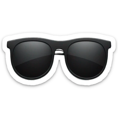 A pair of black sunglasses laying flat sticker