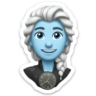 Frozen wall clock sticker