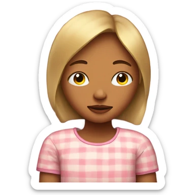 Closed eyes on girl in bed in pajamas sticker