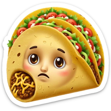 Sad taco sticker