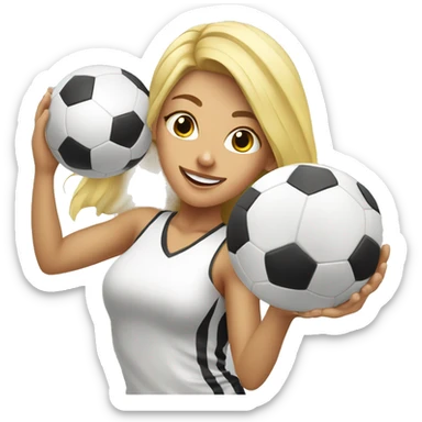 blond woman doing soccer tricks sticker