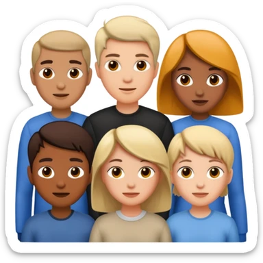 5 personas de diferentes estilos  sticker