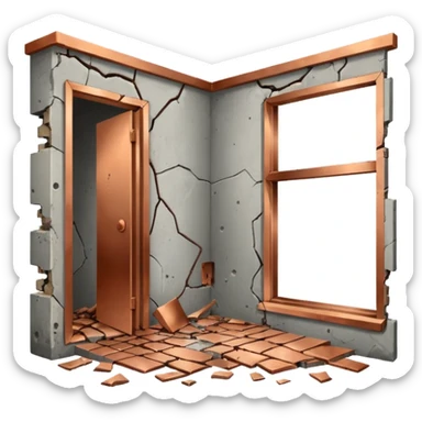 Damaged Building Interior sticker