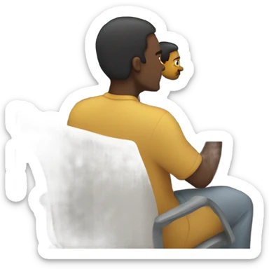 men with compute always working sticker