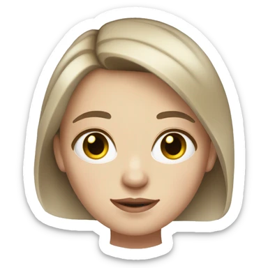 A brunette with amber eyes and blond highlights. Pale skin with freckles  sticker