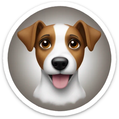 a jack russel with a giant teddy bear sticker