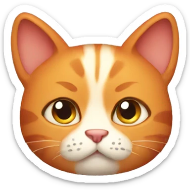 Unsatisfied waiting red cat sticker