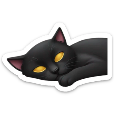 black-cat-napping sticker