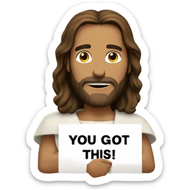 Jesus holding a sign saying you got this  sticker