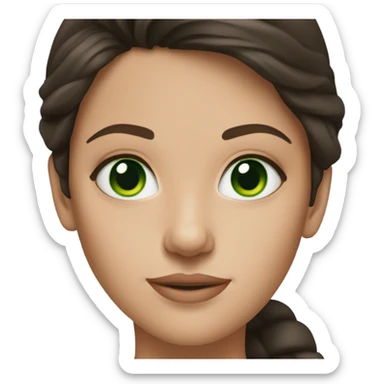 Brunette Model with Green eyes  sticker