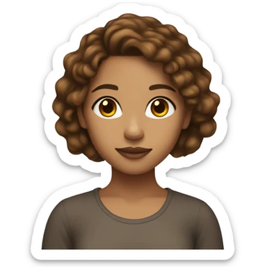 A lightskin girl with honey brown hair sticker