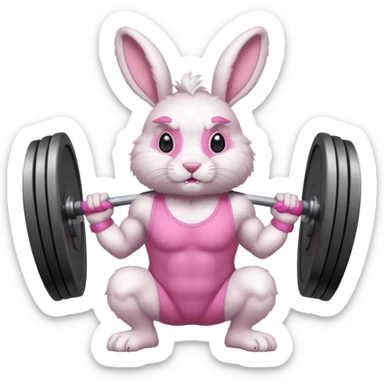  weightlifting rabbit sticker