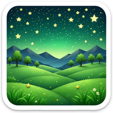 dark grassy meadow under stars sticker