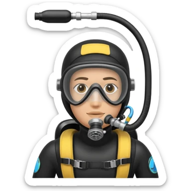 scuba diving with oxygen tank sticker