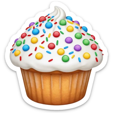 white coloured muffin with white topping sticker