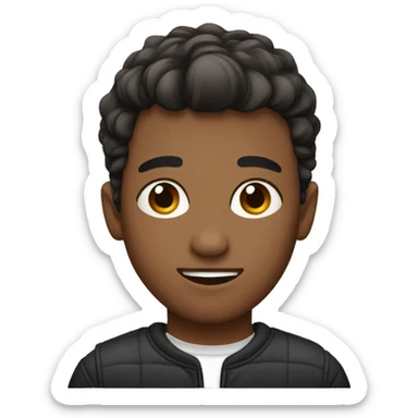 young man with brown eyes and fashionable haircut sticker