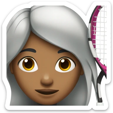 A girl with black hair who is tennis player sticker