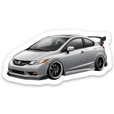 Slammed grey honda civic sticker