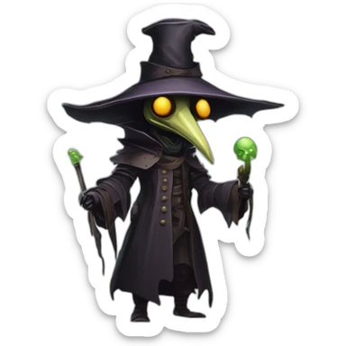 alien  Plague Doctor roguelike rpg style inspired by slay thee spire sticker