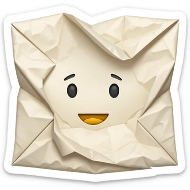 wrinkled paper sticker