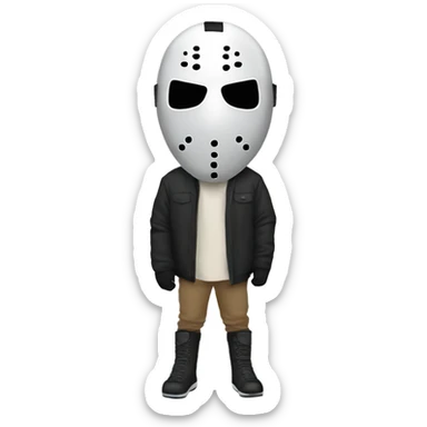 Kanye West wearing a hockey mask sticker