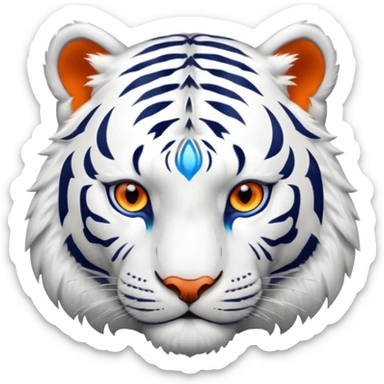 White tiger blue eyes sticker