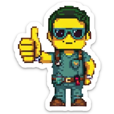 cool guy giving a thumbs up sticker