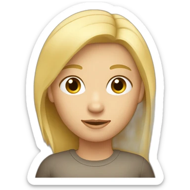 Fille blonde avec garçon brun sticker