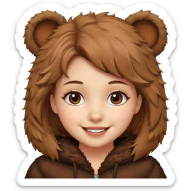 girl wearing bear costume sticker