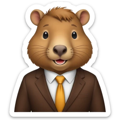 Capybara weating a buisness suit sticker
