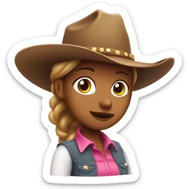Cowgirl with pink hat  sticker