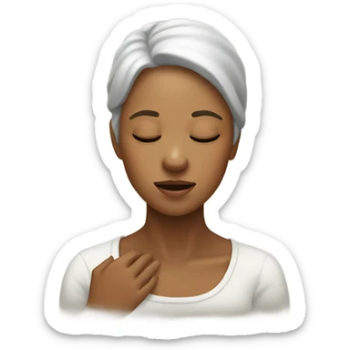 a woman breathing a sigh of relief sticker